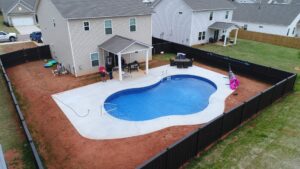 a vinyl pool from Kirk's Pool and Hearth, freshly installed